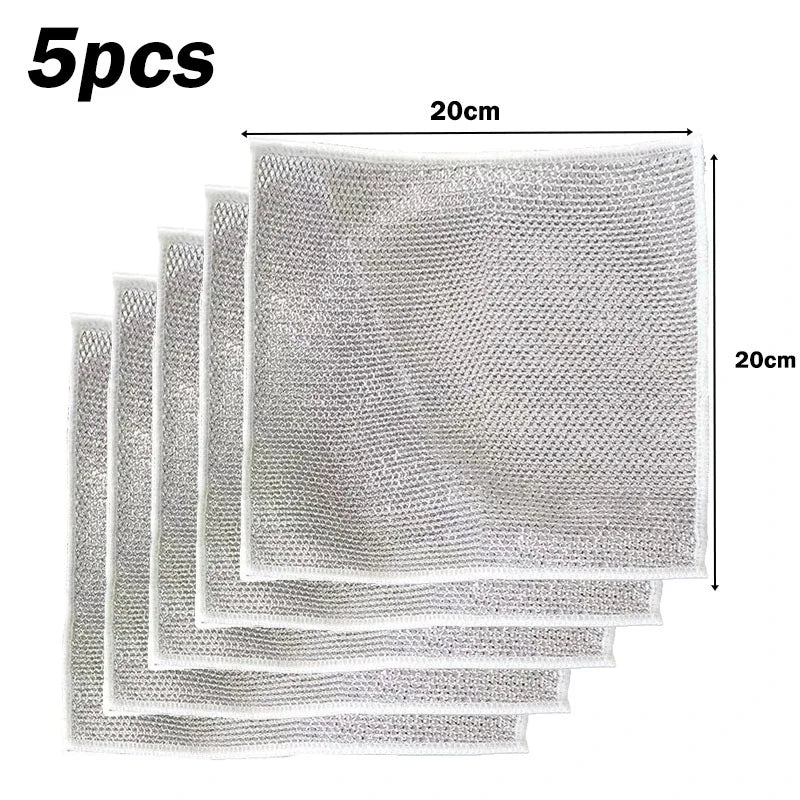 Steel Wire Microfiber Cleaning Cloth | Kitchen Scrubber Pad