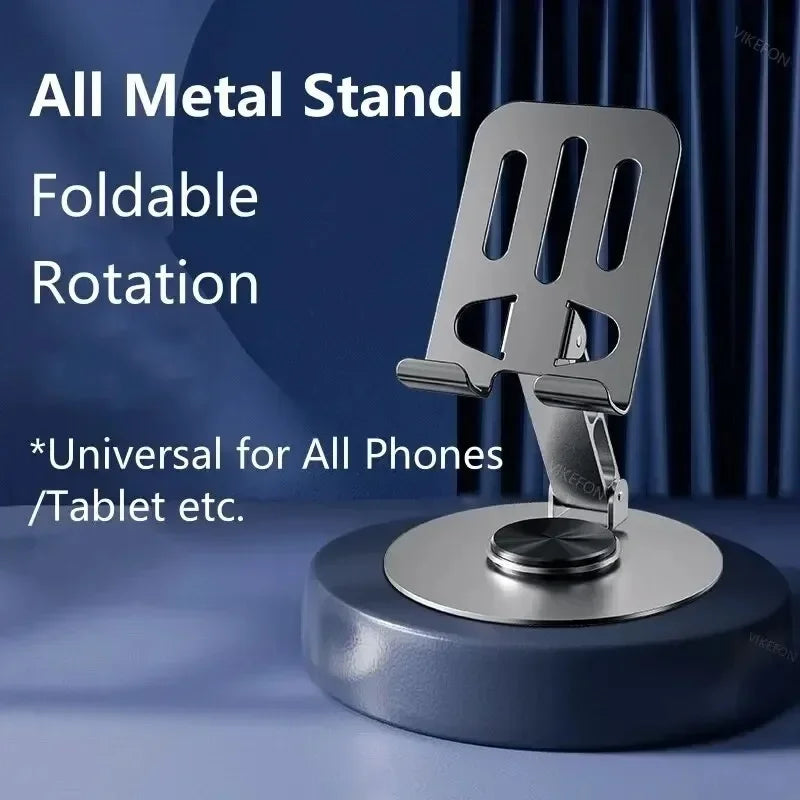 720° Rotating Aluminum Tablet & Phone Stand – Foldable Holder