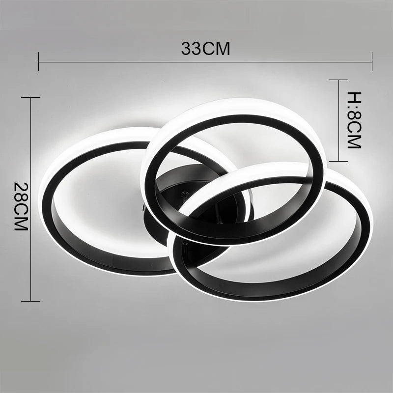 RUNTOIN Modern LED Circle Ceiling Light | 3000K–6500K 3-Color