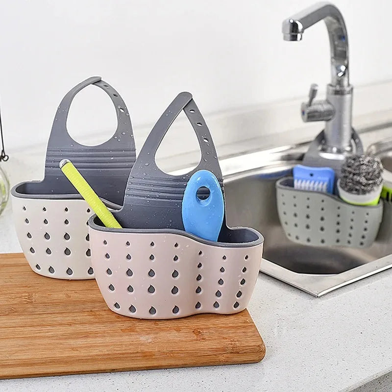 Adjustable Sink Drain Basket – Sponge & Soap Organiser Rack