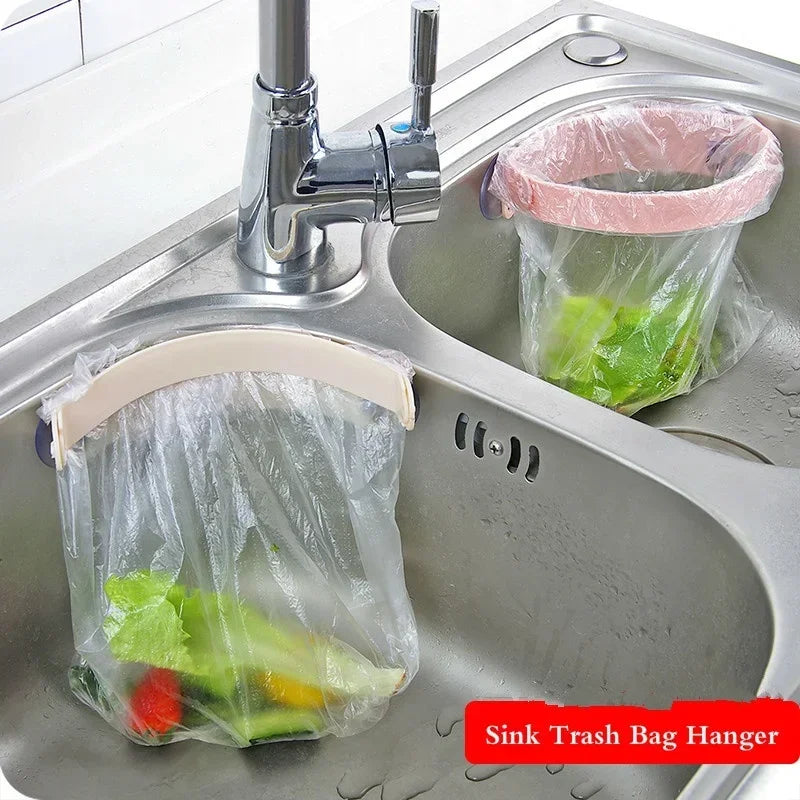 Portable Kitchen Sink Organizer Garbage Bag Holder Absorbent Storage