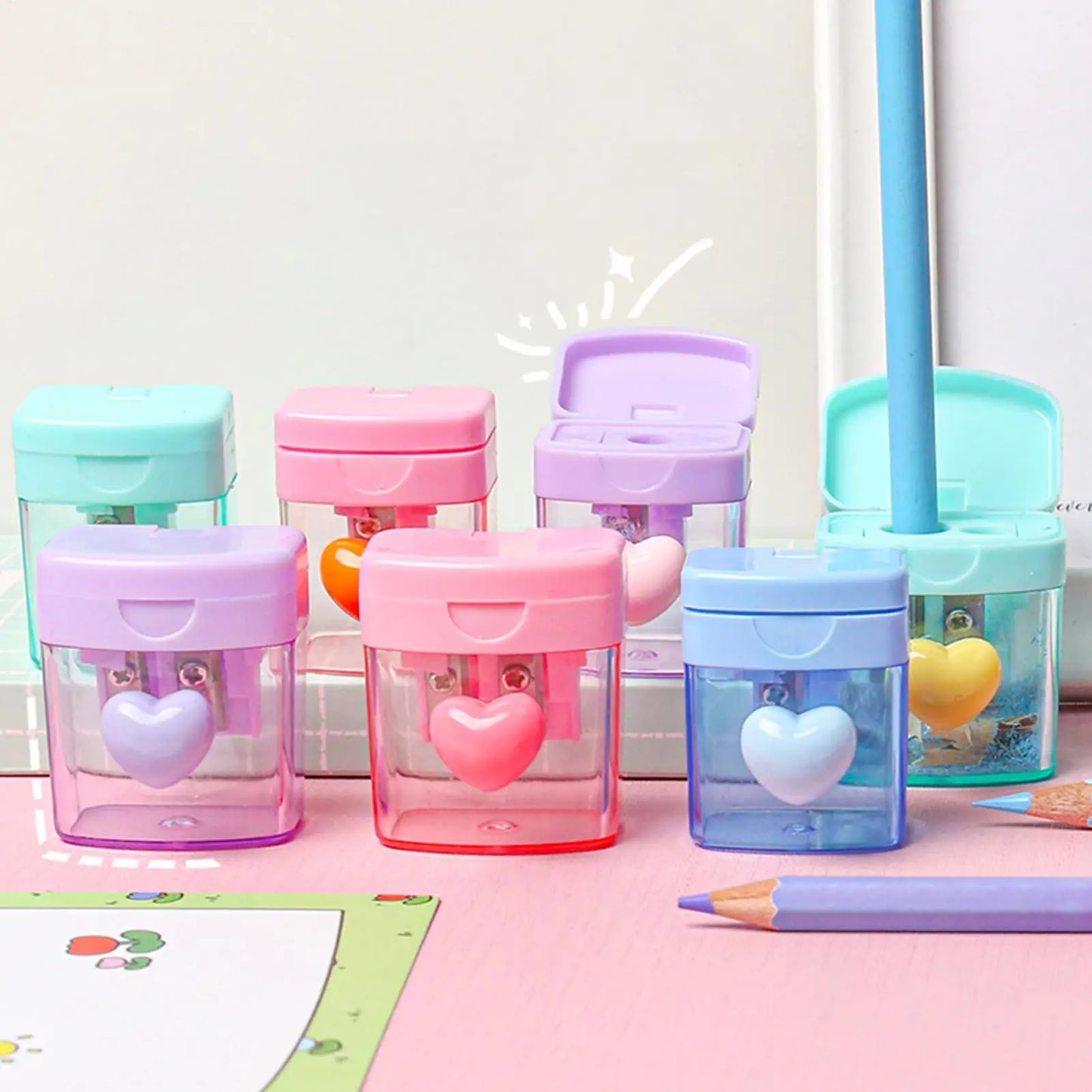 Double Hole Handheld Pencil Sharpener for Kids – Art & School