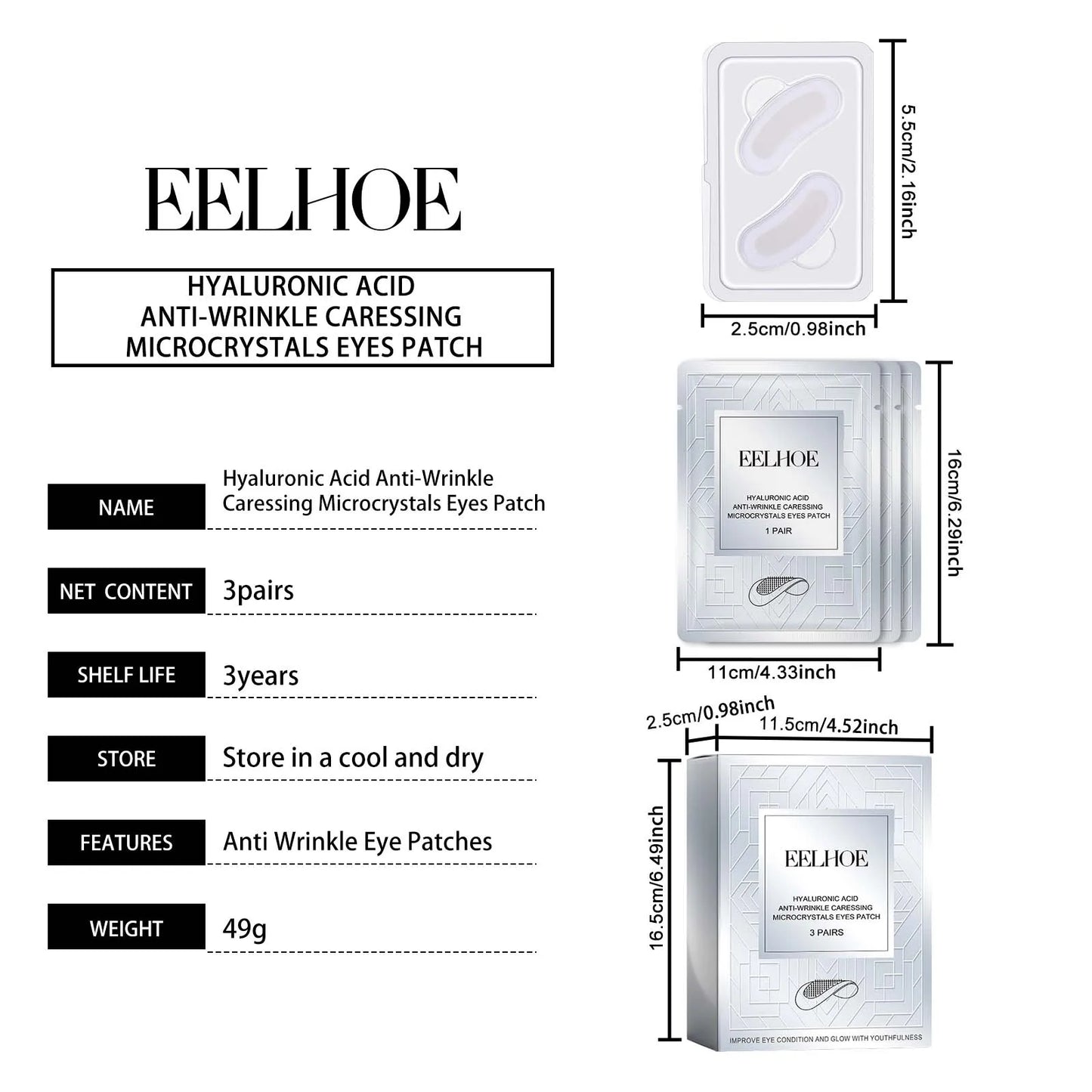 Microneedle Hyaluronic Acid Eye Patches – Anti-Wrinkle Treatment