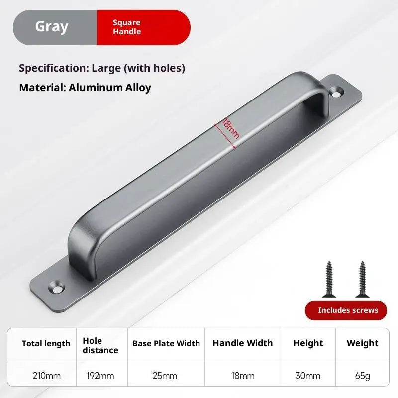 Drill-Free Adhesive Aluminum Door Handle for Sliding Doors