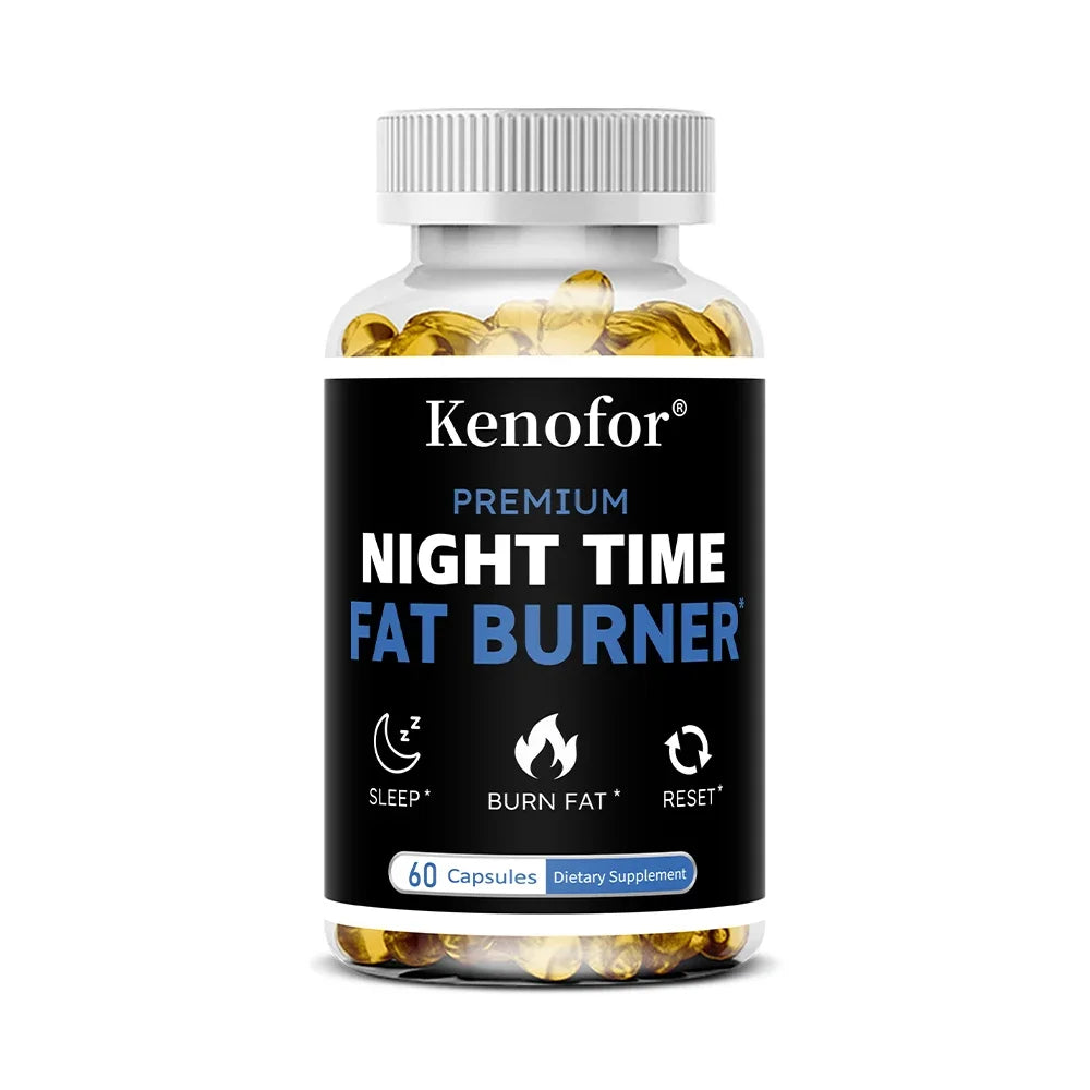 Nighttime Fat Burner Supplement - for Weight Loss, Boost Metabolism, Suppress Appetite Diet,Healthy Weight Management Peaceful Pleasures Health and Wellness 60 count-1 bottle
