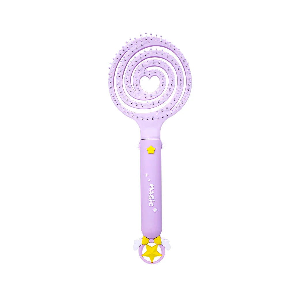 Magic Star Wand Spiral Hollow Comb – Flexible Bristles, 3 Colors