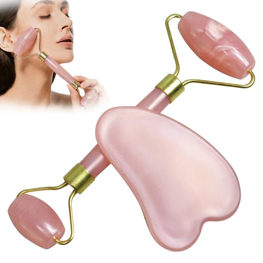 VamsLuna Resin Crystal Facial Scraping Roller Set | Anti-Wrinkle