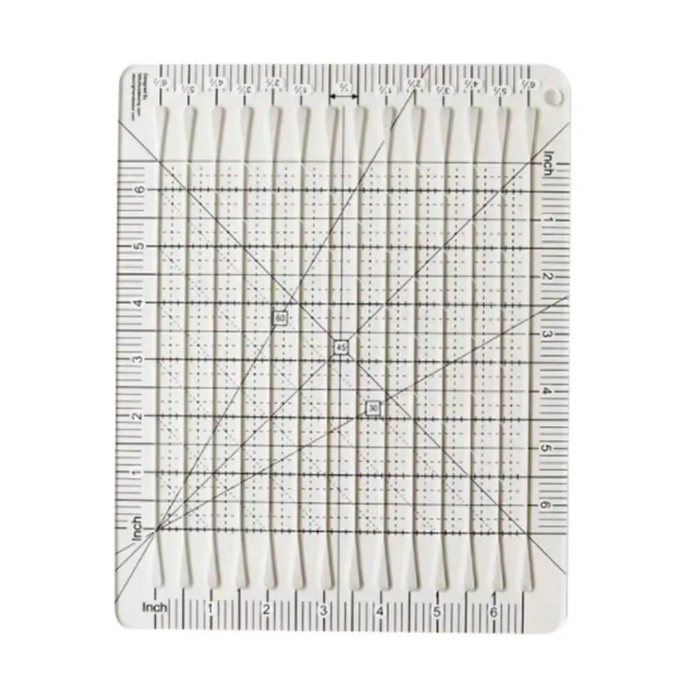 5-in-1 Clear Acrylic Quilting Ruler | Slotted Fabric Template