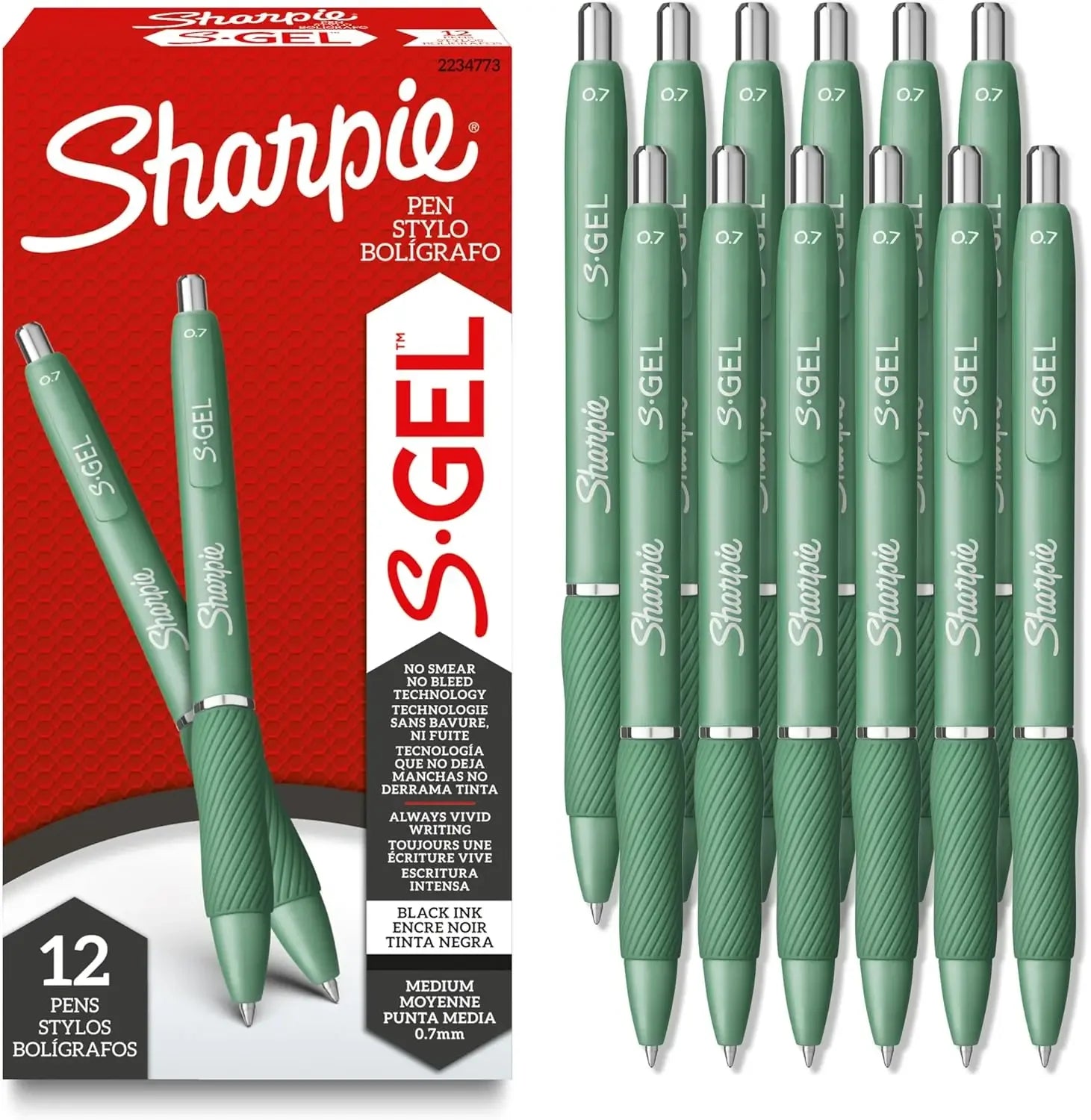 Smooth Gel Pens, Medium Point 0.7mm, Black Ink, 12 Count - Office & School Supplies Peaceful Pleasures Health and Wellness