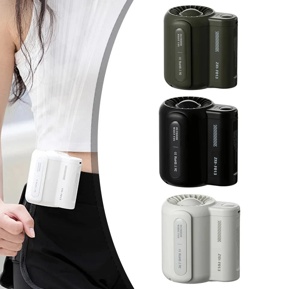 Portable Rechargeable Waist Fan Mini Personal Summer Cooling Fan For Travel Outdoor Sports With 4500Mah Battery Peaceful Pleasures Health and Wellness