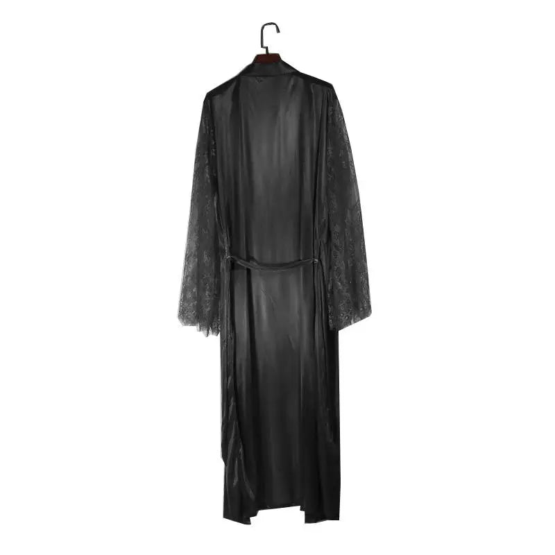 Women Sexy Imitation Ice Silk Plus Size Pajamas Nightgown Night Gown Nightwears For Ladies Sexy V-neck Sleepwear Peaceful Pleasures Health and Wellness Black S