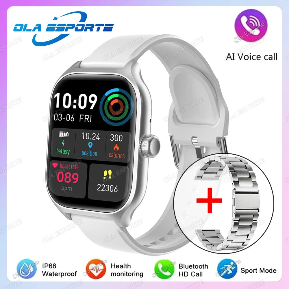 2026 Smart Watch Android IOS Phone 2.01 Inch Color Screen Bluetooth Answer Call Fitness Watches Tracker Smartwatch Women Men‎ Peaceful Pleasures Health and Wellness Silver20Szstrap