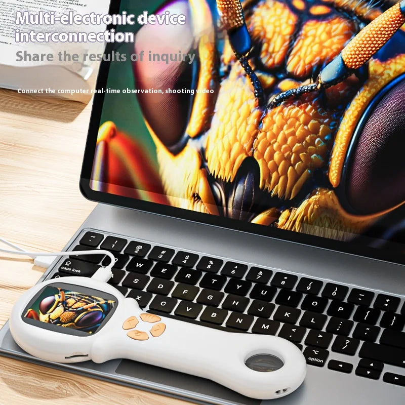 Handheld Microscope, Children's High-Definition Electronic Magnifying Glass, Scientific Experimental Toy Peaceful Pleasures Health and Wellness