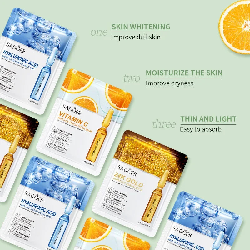 24K Gold Vitamin C Face Mask Set – Moisturizing & Firming Peaceful Pleasures Health and Wellness