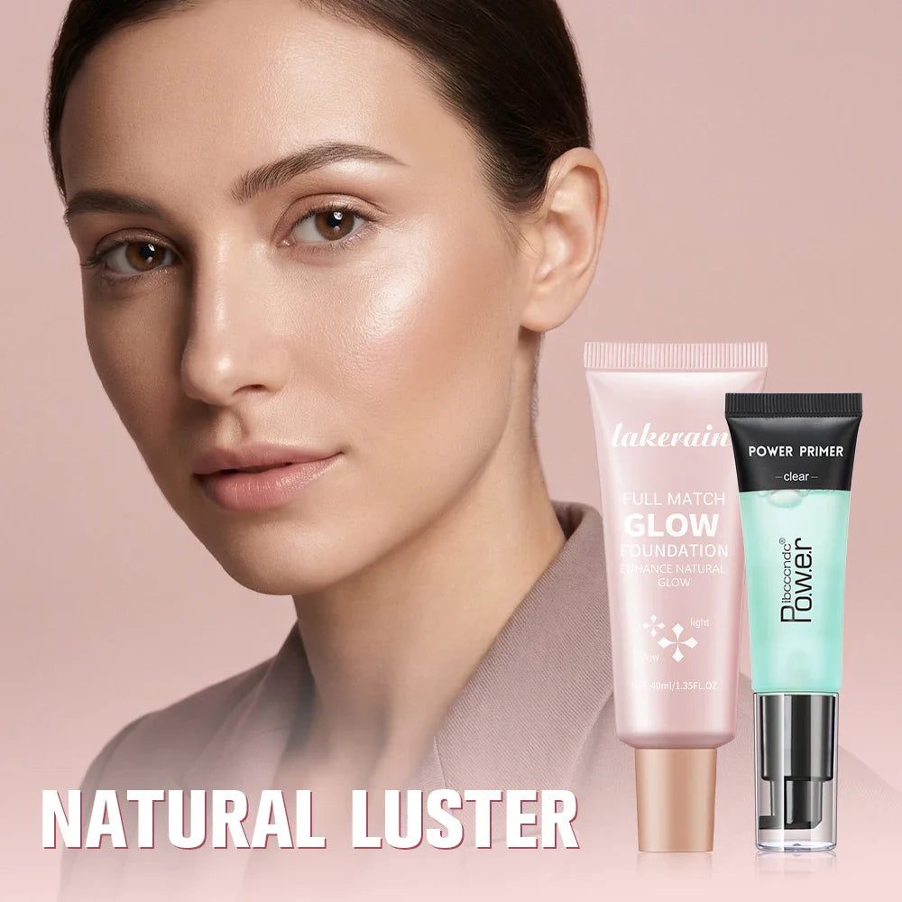 Powder Grip Primer & Glow Foundation Makeup Kit | Hydrating