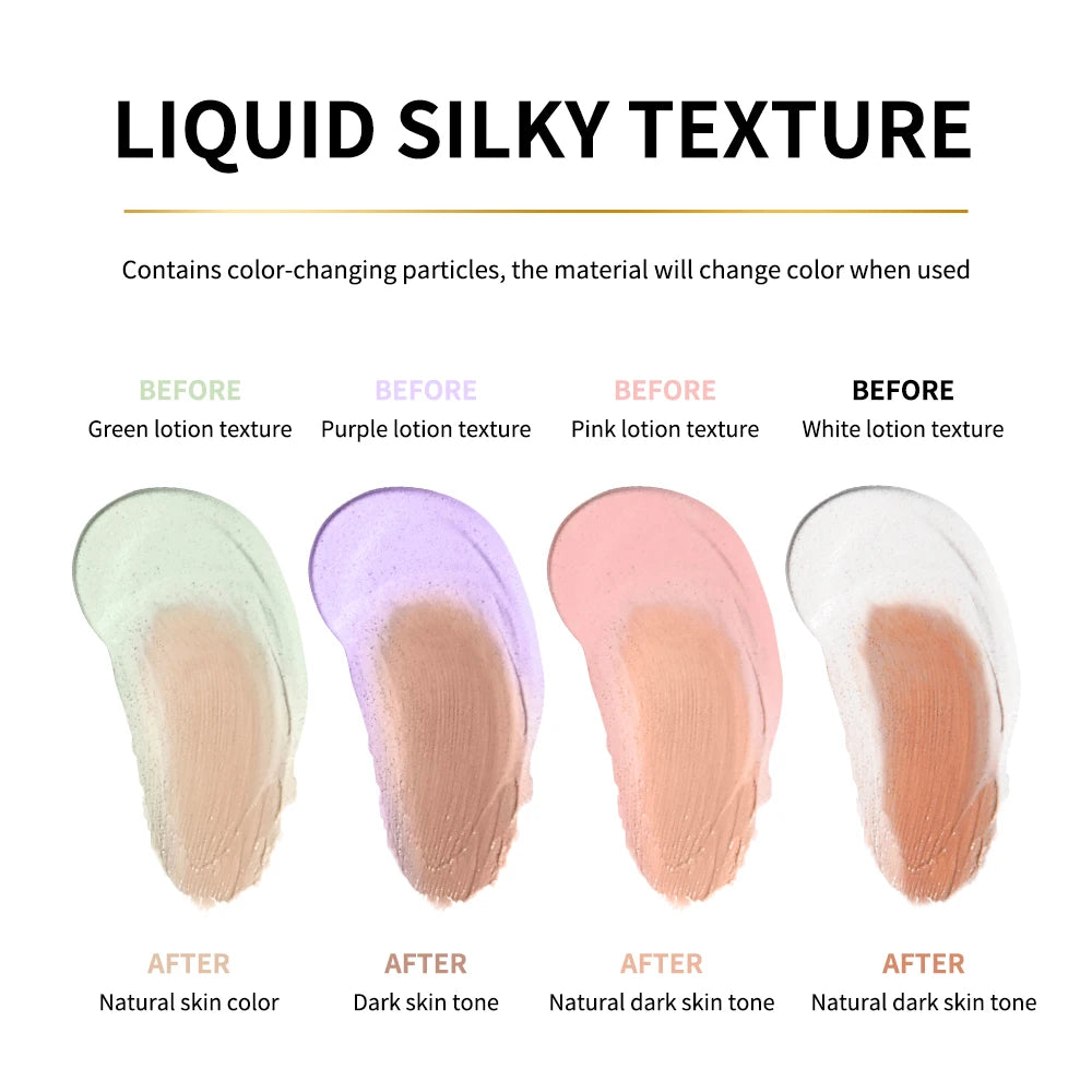 Waterproof Color Changing Liquid Foundation Centella Korean High Coverage Foundation Cream For Face Base Makeup Peaceful Pleasures Health and Wellness
