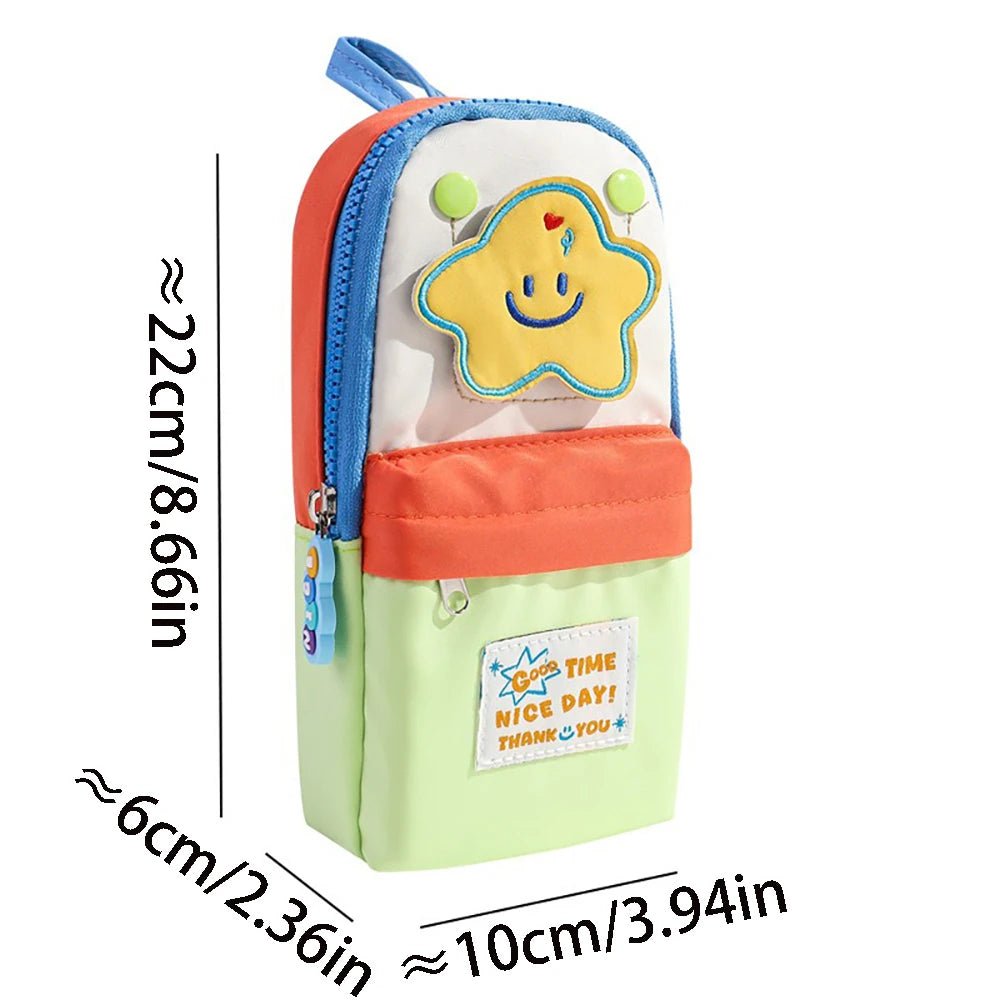 Bview Art Macaron Patchwork Pencil Case Bag Large Capacity Holds