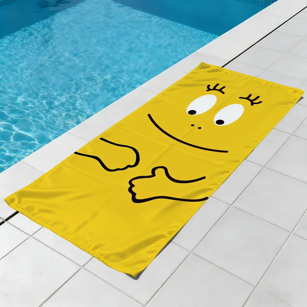 Barbapapa Cartoon Quick-Dry Beach Towel | Soft Pool Travel Towel