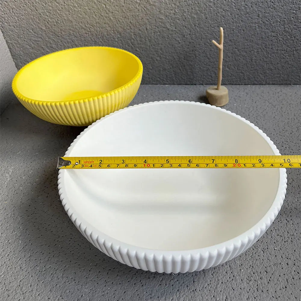 Silicone Round Stripe Mold – Concrete, Cement & Candle Bowl