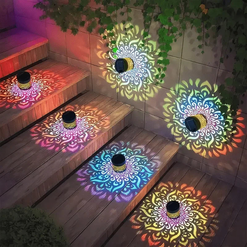 Solar Mandala Sunflower Wall Lamp – Outdoor Fence Garden Light