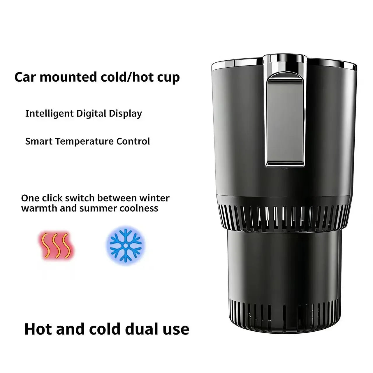 12V Car 2 in 1 Hot Cold Mug Summer Fast Cooling Refrigeration Cup Intelligent Iced Drink Chiller Portable Auto Vehicle Cooling Peaceful Pleasures Health and Wellness