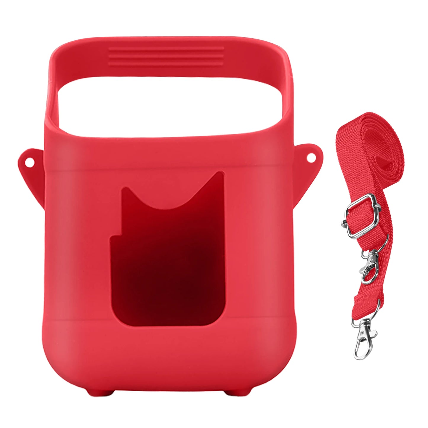 Soft Protective Silicone Sleeve with Carry Handle Shockproof Anti-Slip Protective Cover Compatible for Toniebox 1&2 Audio Player Peaceful Pleasures Health and Wellness Red