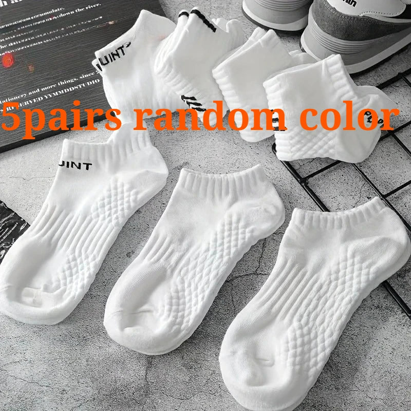 Men's No-Show Sport Socks 5-Pack | Anti-Slip Athletic Low Cut