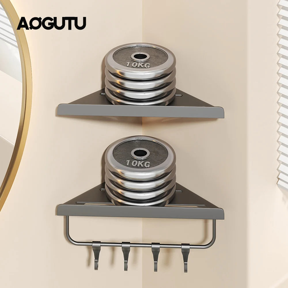 Wall Mounted Shower Corner Shelf – Metal Bathroom Storage Rack
