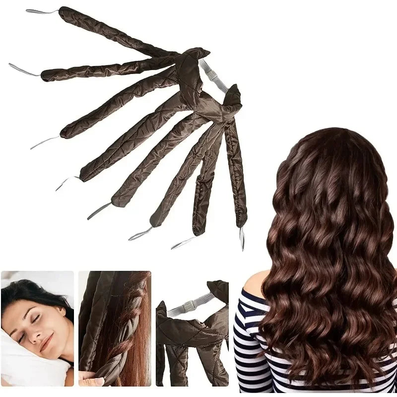 Heatless Sleeping Hair Curlers No Heat Curling Iron Rod Headband Curls Silk Ribbon Hair Rollers Soft Bar Wave Hair Styling Tool Peaceful Pleasures Health and Wellness