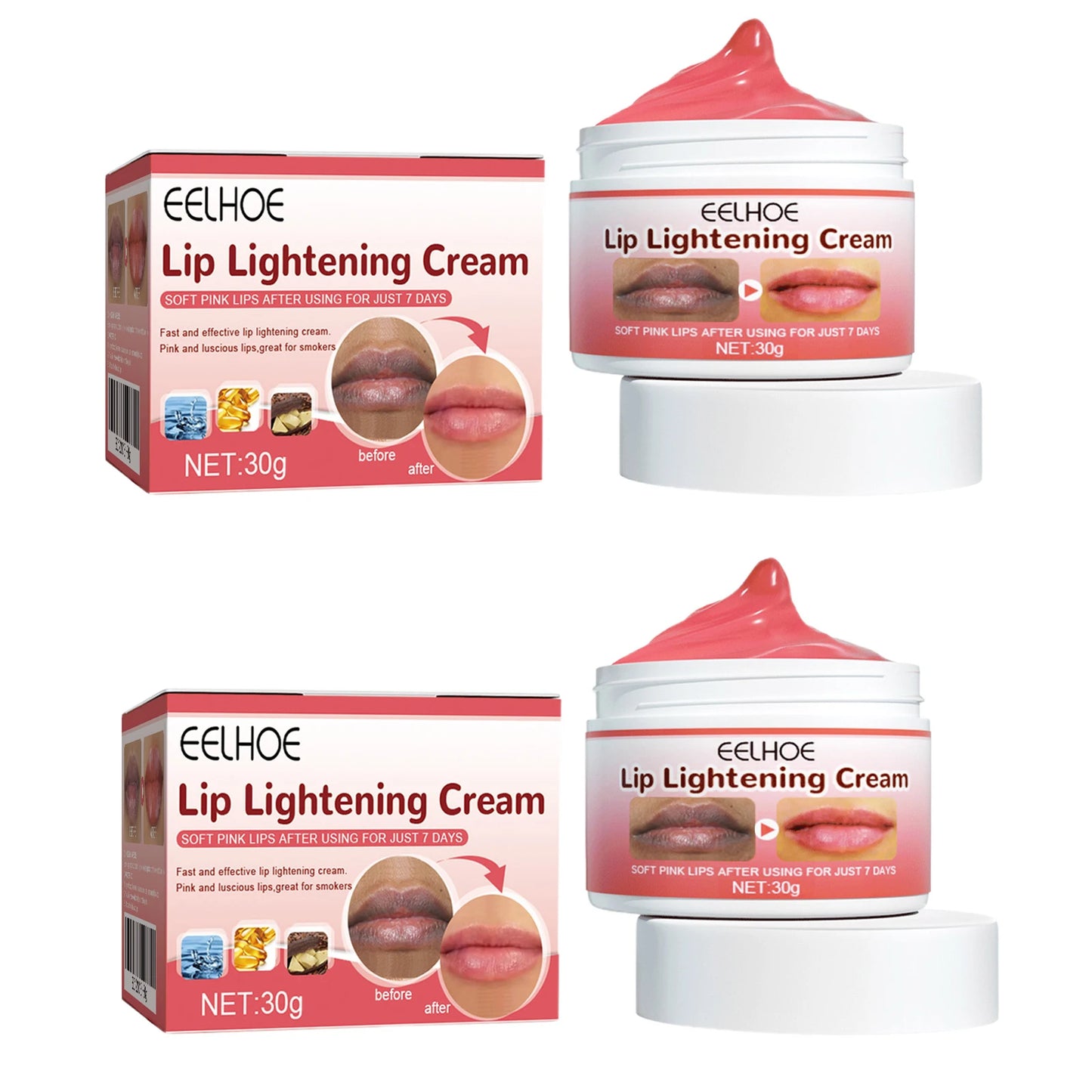 Eelhoe Lip Brightening Balm – Dark Pigment & Moisture Cream 30g Lip Brightening Balm Peaceful Pleasures Health and Wellness 2 X 30g Boxed
