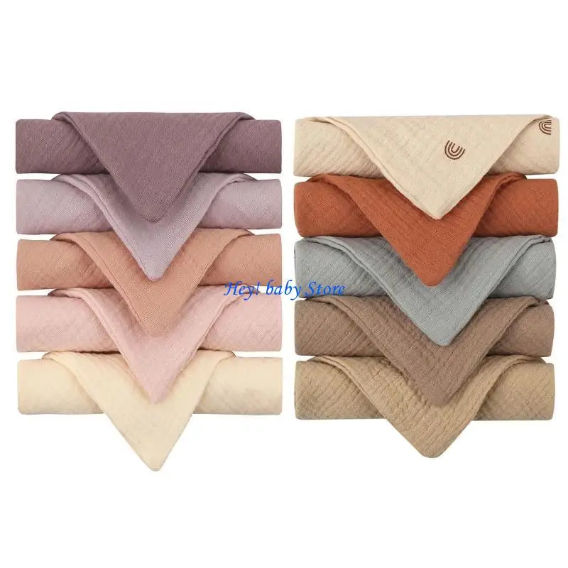 10-Pack Soft Cotton Baby Burp Cloths & Bibs | Absorbent Gauze