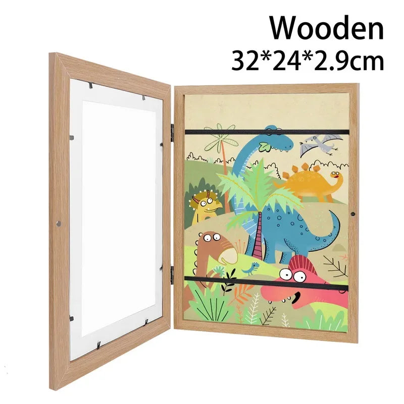 Children's Wooden Magnetic Art Display Frame | Easy Swap