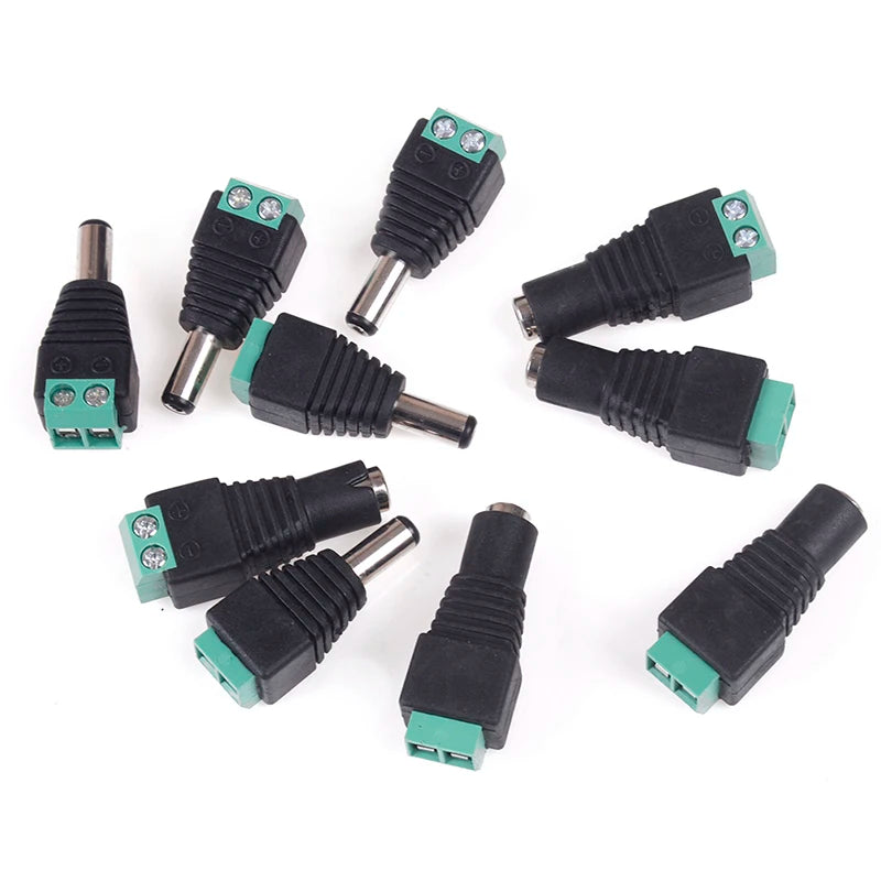 10pcs/5Pairs 2.1x5.5mm DC Power Plug Jack Adapter Connector Male and Female Peaceful Pleasures Health and Wellness