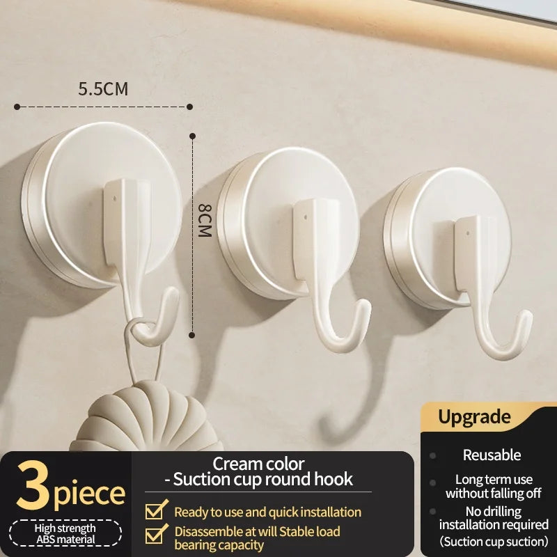 No-Drill Suction Cup Hooks – Kitchen & Bathroom Wall Hooks