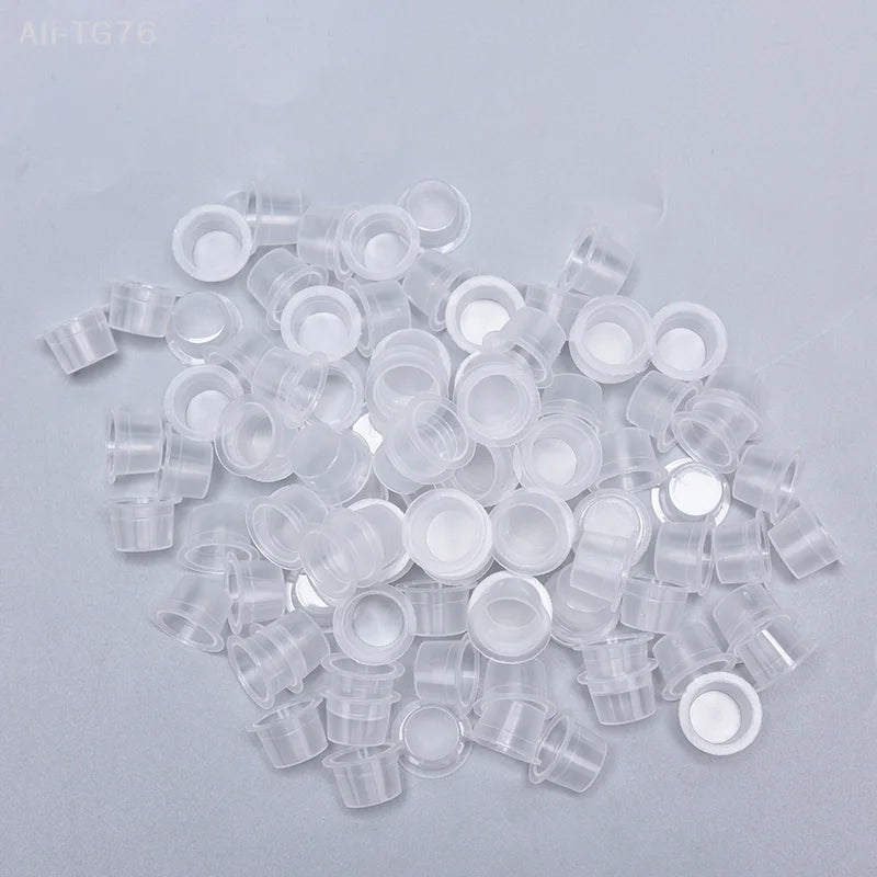 100pc Disposable Tattoo Ink Cups | S/M/L Microblading Caps