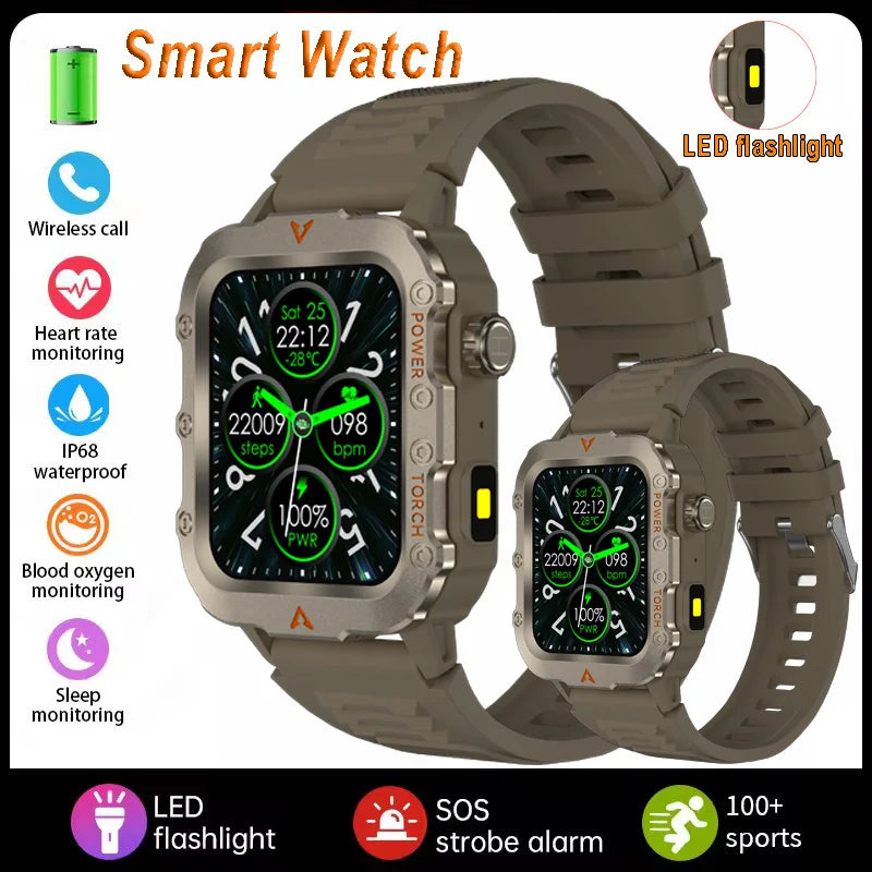 2026 New Military Smart Watch Men IP67 3ATM Waterproof Outdoor Sports Fitness GPS Tracker Health Monitor BT Call Smartwatch LS Peaceful Pleasures Health and Wellness 2Br