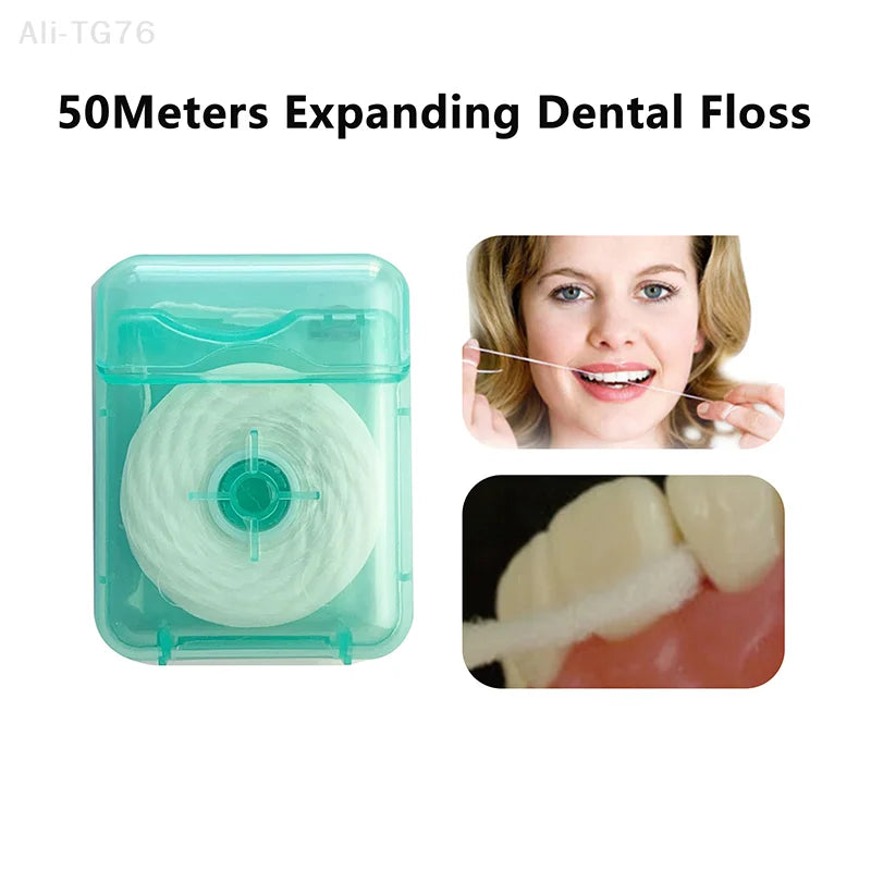 Water Expanding Dental Floss 50M – Fluffy Interdental Cleaner