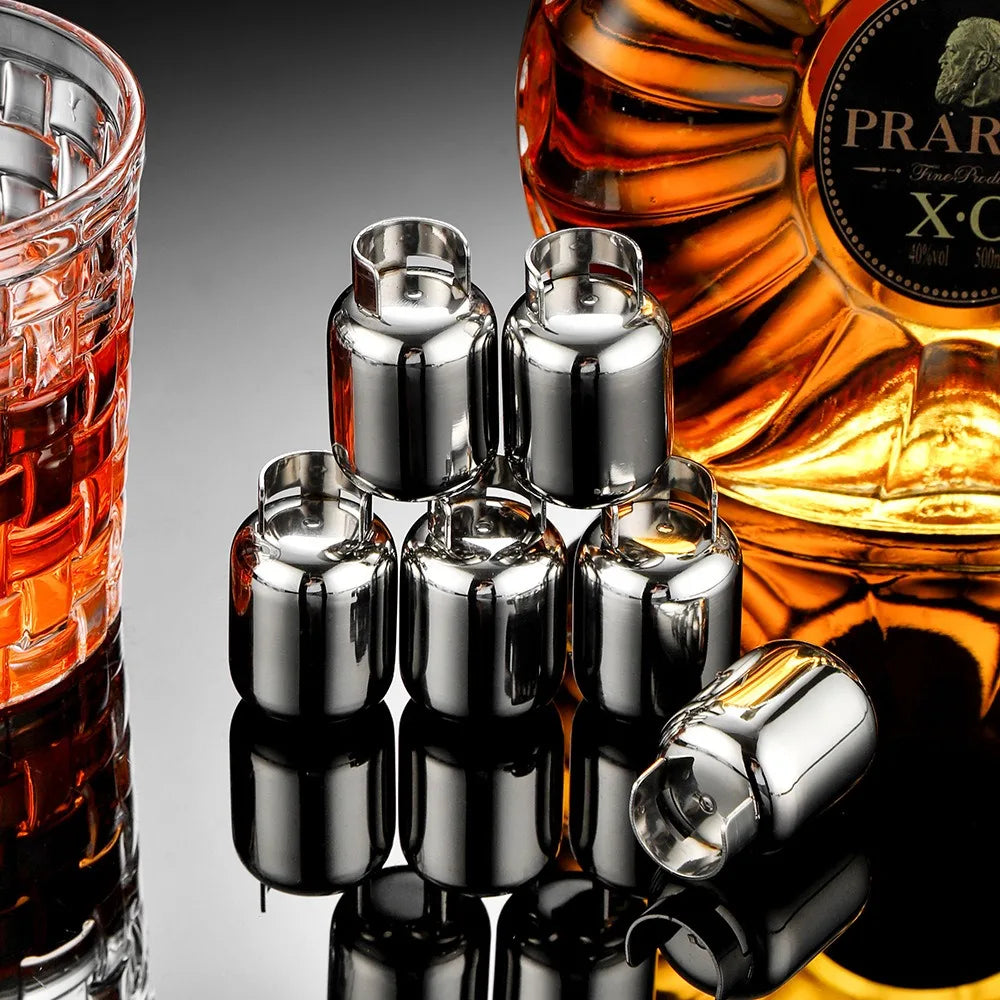 Stainless Steel Ice Cubes Whiskeygas Cylinders Ice Cube Cooler Reusable Whisky Ice Stone Whisky Rocks Bar Wine Cooler Peaceful Pleasures Health and Wellness