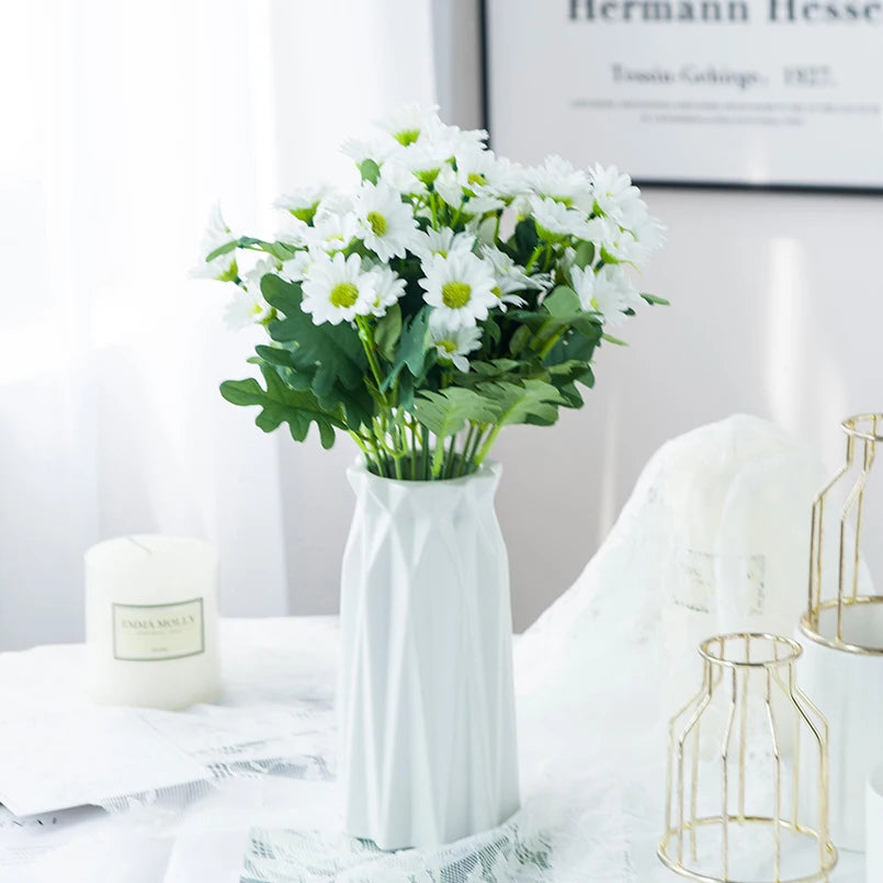 21-Head Silk Daisy Bouquet | Artificial Flowers Home & Wedding