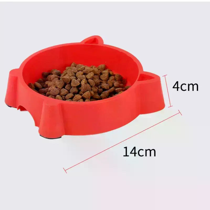 Cat Ear Pet Bowl – Non-Slip Plastic Feeder for Cats & Dogs