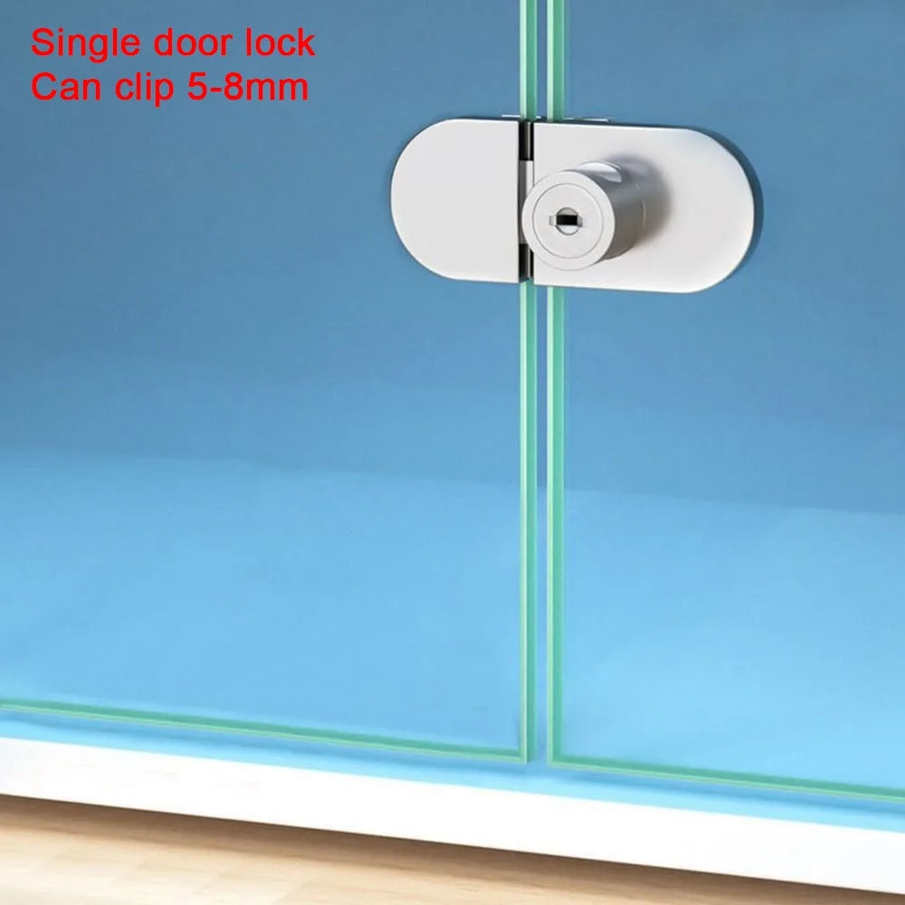 Double Open Glass Cabinet Door Lock – Zinc Alloy Security Lockset