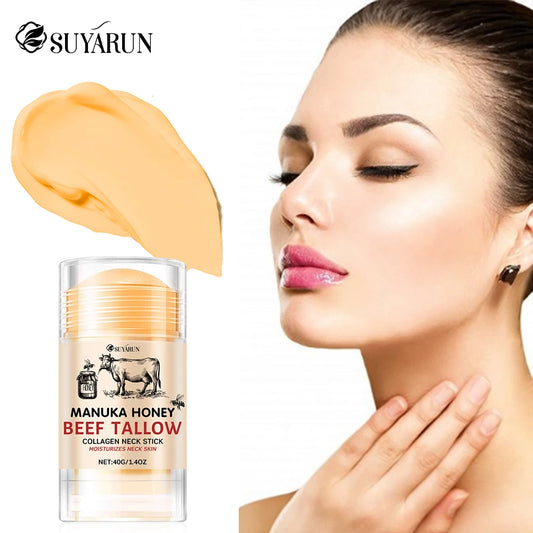 SUYARUN Honey Tallow Neck Care Cream Stick Care Deep moisturizes and nourishes your dry rough skin with neck care cream. Peaceful Pleasures Health and Wellness