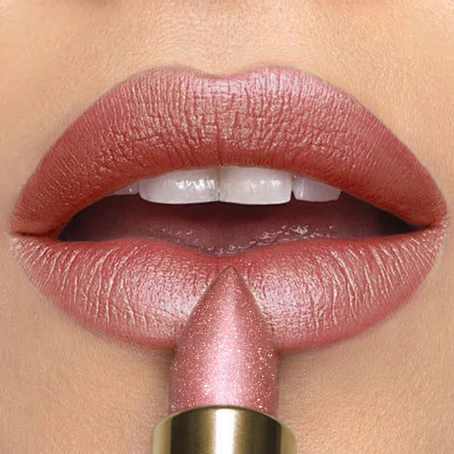 KAFURUX Metallic Glitter Lipstick – 16 Colors, Waterproof