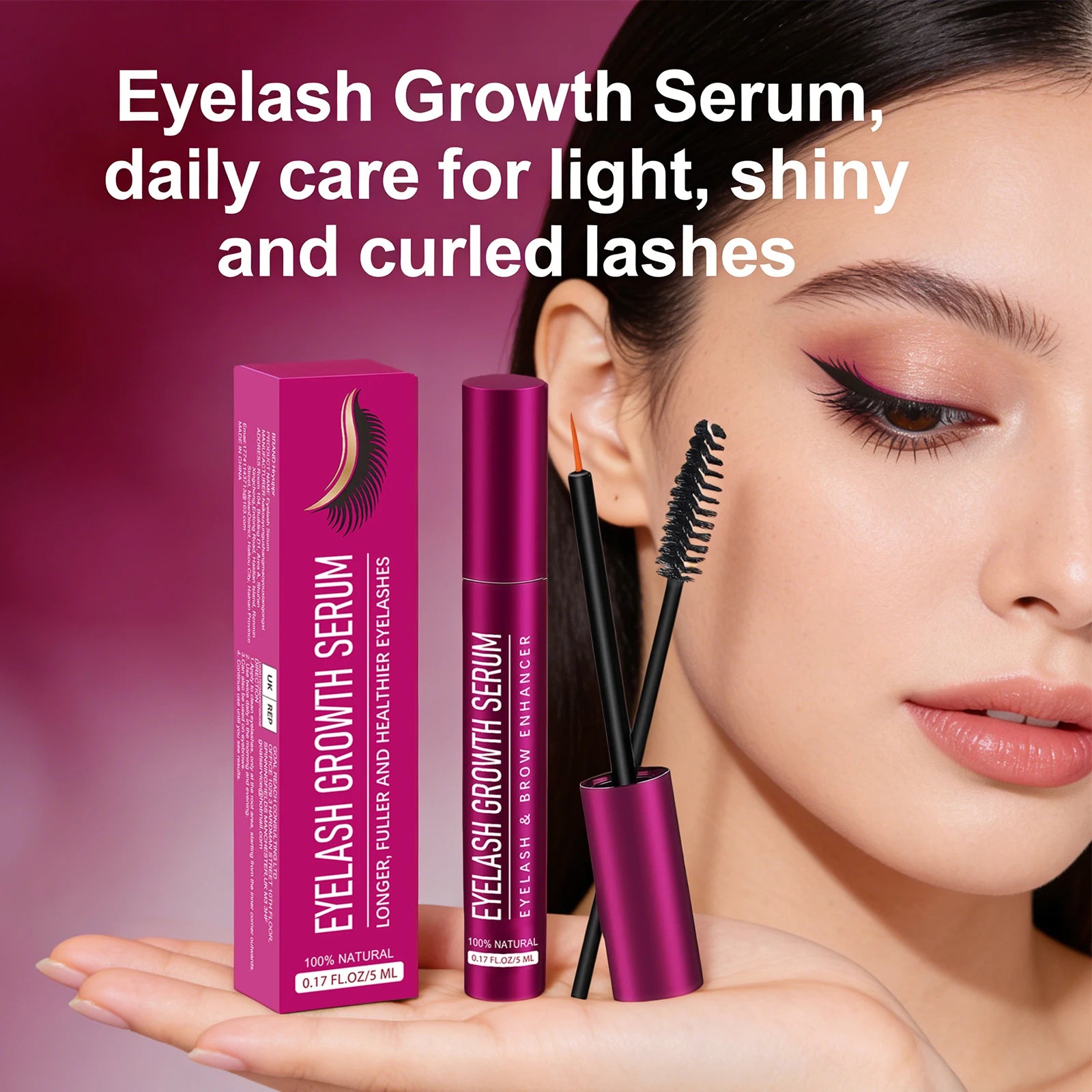 Eyelash Growth Serum Eyelash Enhancer Serum Longer Fuller Thicker Lashes Norishing Eyelash Natural Curling Thicken Care Products Peaceful Pleasures Health and Wellness