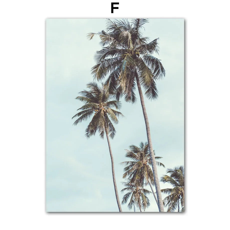 Canvas Painting Nordic Surf Posters And Prints Wall Art Pictures For Living Room Home Decor Beach Surfers Coconut Tree Car Peaceful Pleasures Health and Wellness T80504-06 40x50cm Unframed
