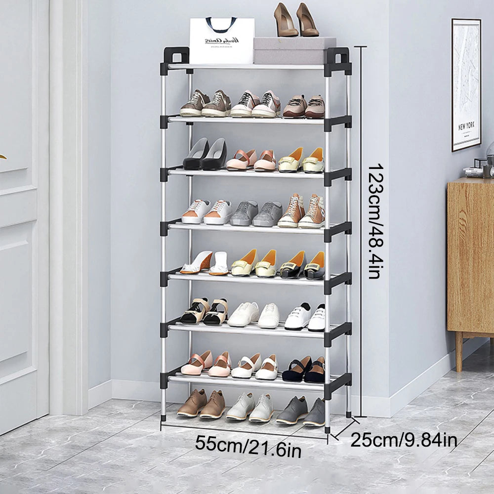 7-Story Aluminum Alloy Shoe Rack Multi-Layer Assembly Dust-Proof Storage for Dormitory Entrance Organizer shoemaker organizer Peaceful Pleasures Health and Wellness