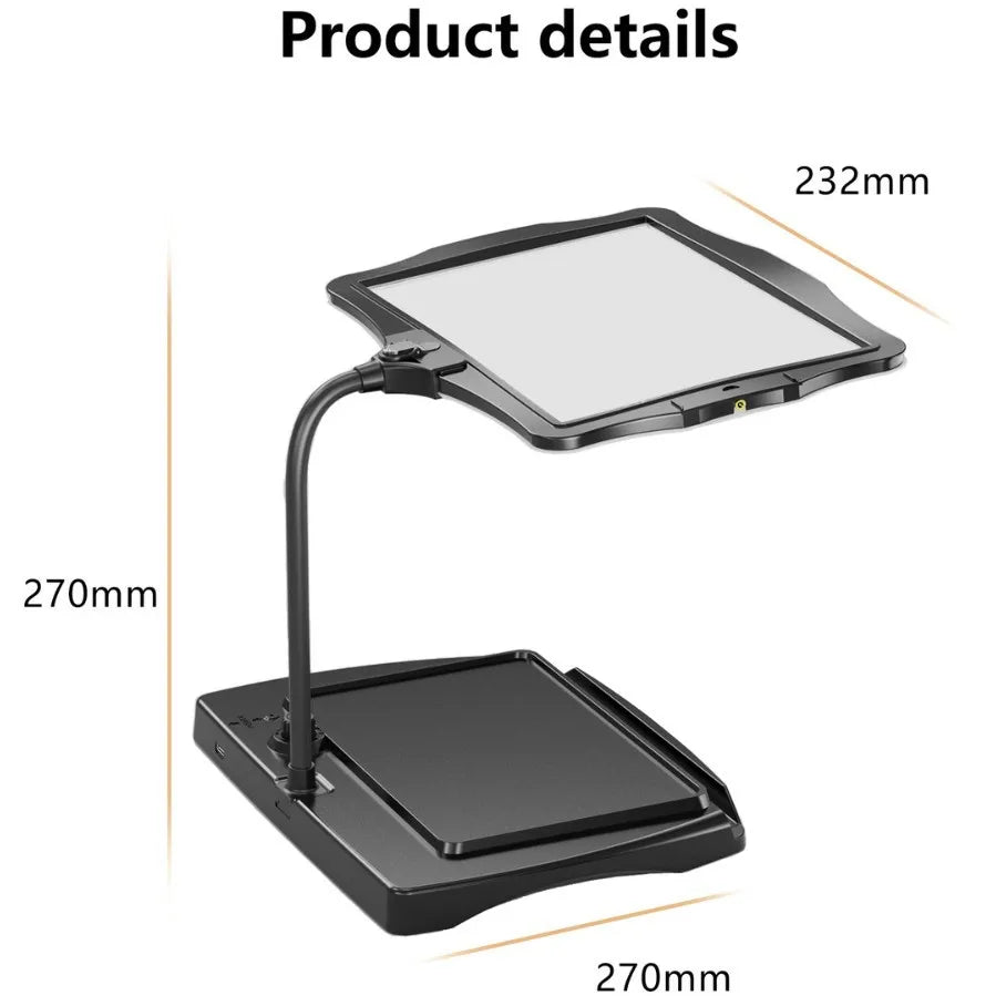 Elderly Reading Magnifying Glass with Large Mirror Surface, Detachable Rechargeable Vision Aid Peaceful Pleasures Health and Wellness