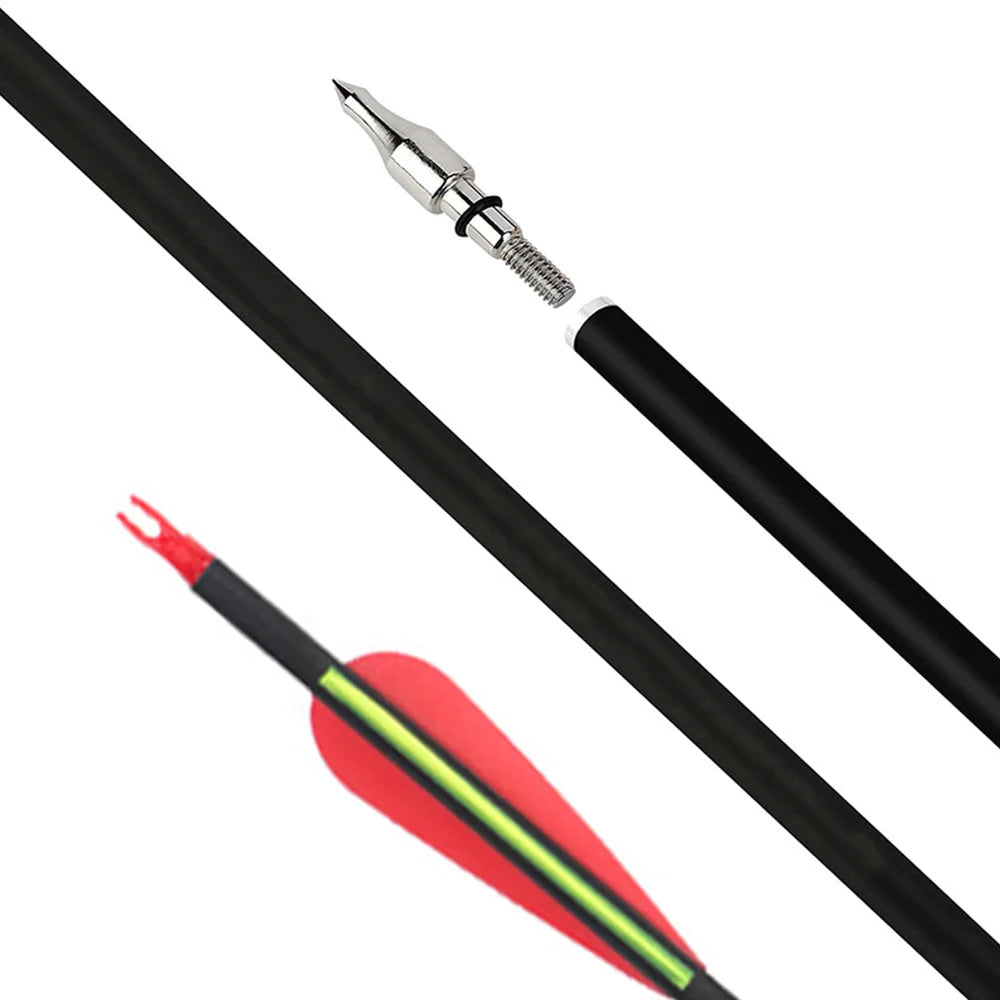 6 12 Archery Hunting Mixed Carbon Arrows Sp500 Replaceable Arrowhead