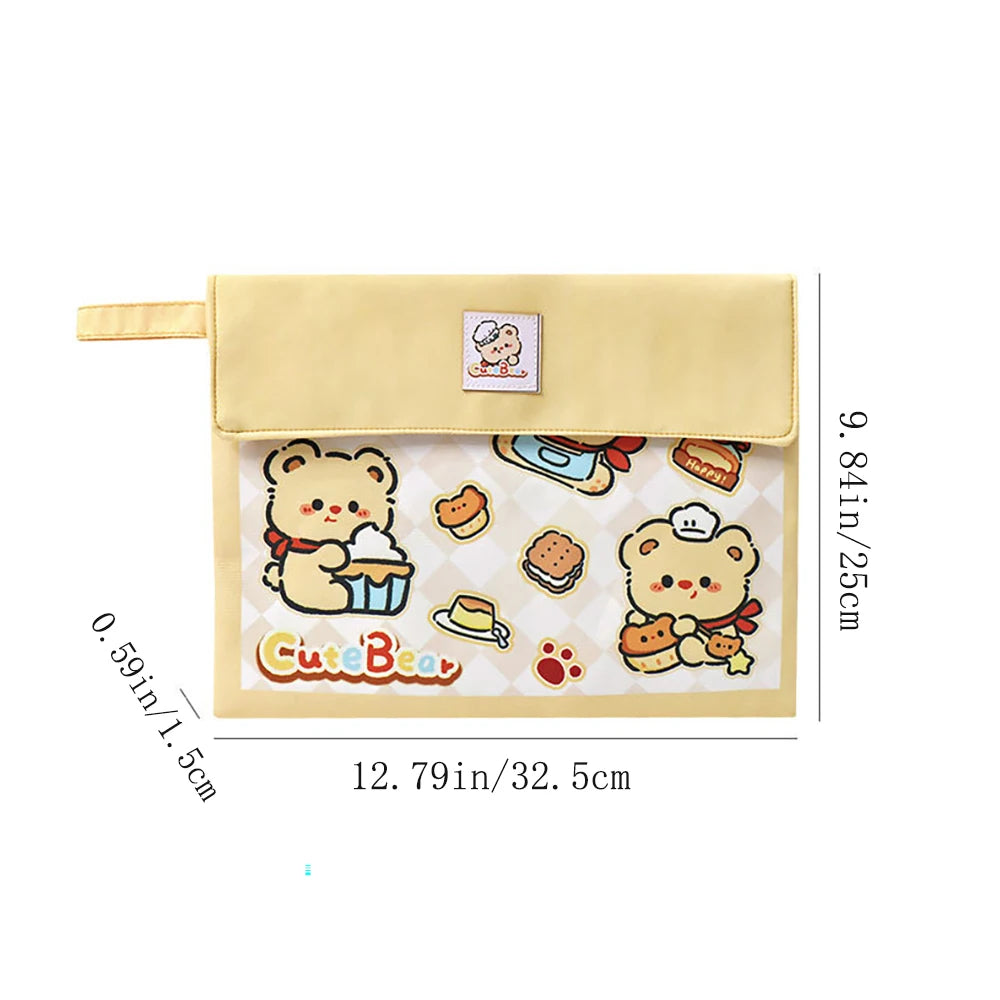 Cartoon File Bag Cute Large Capacity A4 Stationery Storage Creative