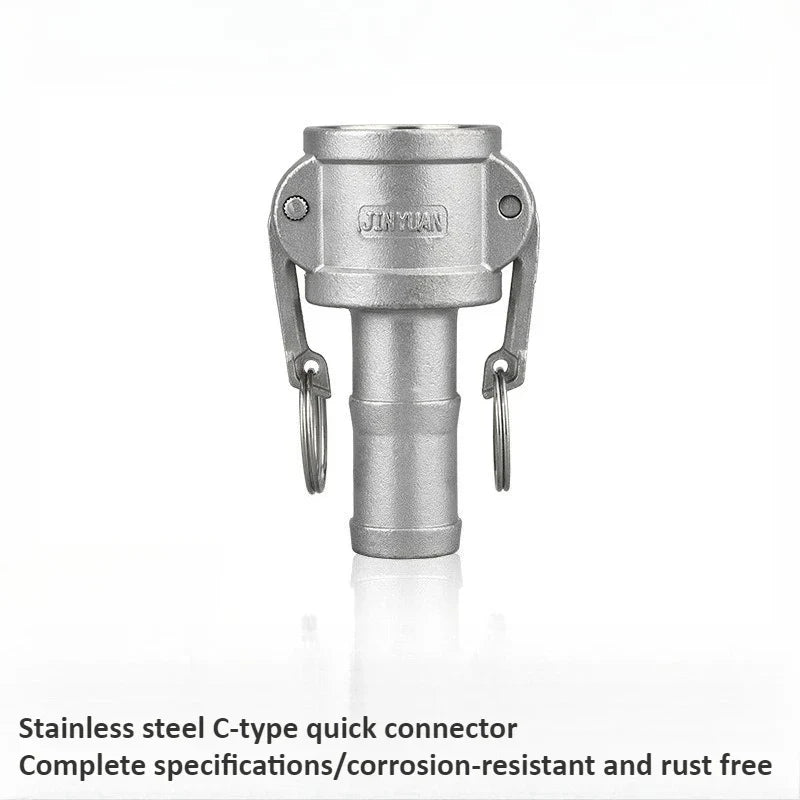 304 Stainless Steel C-Type Quick Connector DN15–DN50 Lever Plug